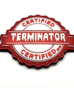 Certified Terminator Tactical Morale PVC Patch Funny Airsoft Paintball (Red)