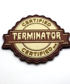 Certified Terminator Tactical Morale PVC Patch Funny Airsoft Paintball (Cream)