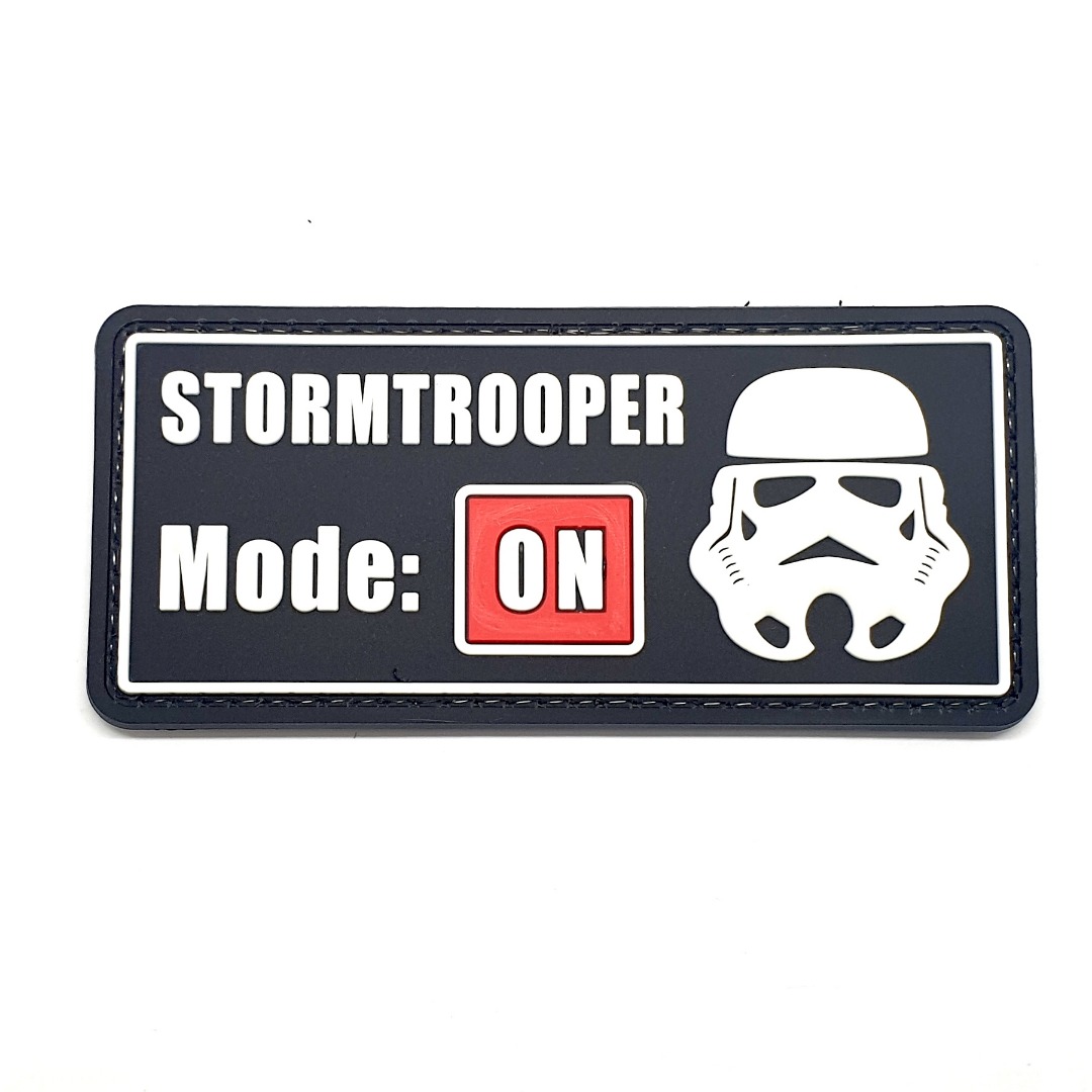 Stormtrooper Mode ON Tactical Morale PVC Patch Funny Airsoft Paintball  Velcro – Just For Patches