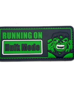 Running on Hulk Mode Tactical Morale PVC Patch Funny Airsoft Paintball Velcro