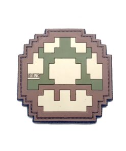 Mushroom Mario Tactical Morale PVC Patch Funny Airsoft Paintball Velcro