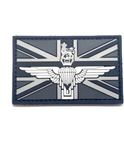 Paras UK Flag Black Tactical Morale PVC Patch Funny Airsoft Paintball Velcro