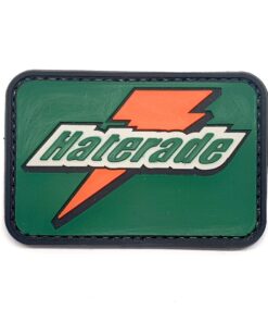 Haterade Green Orange Tactical Morale Patch PVC Paintball Airsoft