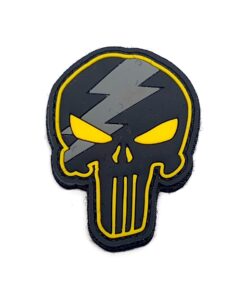 Punisher Skull Lightning Strike Yellow PVC Patch #216