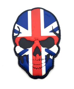 Skeleton Skull British Flag PVC Patch #217