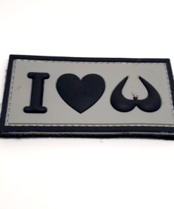 I Love Boobs PVC Patch (Grey) #096