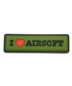 I love Airsoft PVC Patch Green #009C