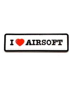 I love Airsoft PVC Patch White #009a