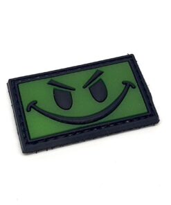 Evil Smiley Face Patch Green #018