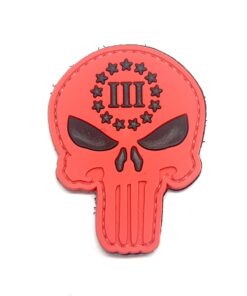Punisher Skull 3 Percenter (Red) PVC Patch #056