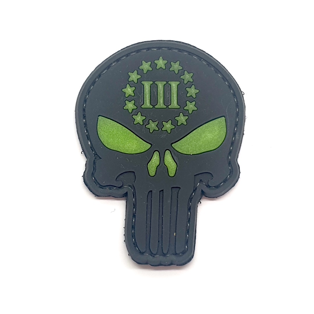 Punisher Skull 3 Percenter (Black) PVC Patch #056 – Just For Patches