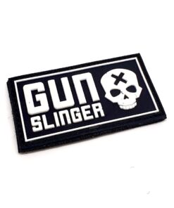 Gun Slinger Skull PVC Patch (Black) #060