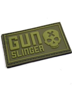 Gun Slinger Skull PVC Patch (Green) #060