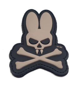 Skull & Cross Bunny PVC Patch (Grey) #084