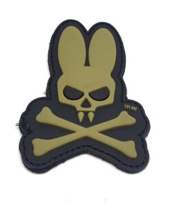 Skull & Cross Bunny PVC Patch (Green) #084