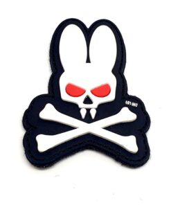 Skull & Cross Bunny PVC Patch (White) #084