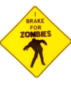 I Brake For Zombies PVC Patch (Yellow) #143