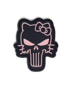 Hello Kitty Pink Punisher Skull PVC Patch #195