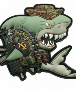 HIWEZ Combat Diver Shark PVC Airsoft Hook Loop Morale Patch