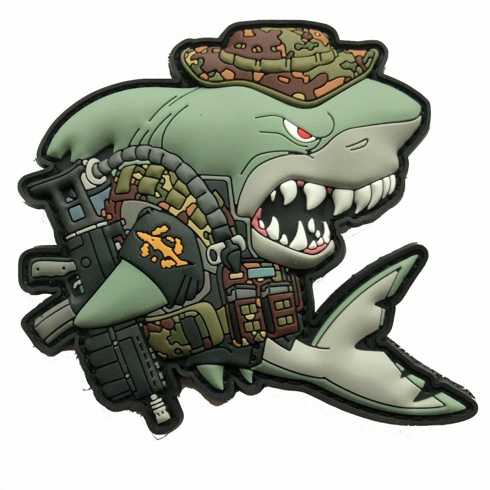HIWEZ Combat Diver Shark PVC Airsoft Hook Loop Morale Patch – Just For  Patches