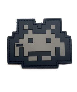 Space Invader Style Tactical Morale PVC Patch Grey/Black #244