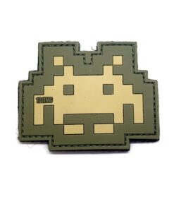 Space Invader Style Tactical Morale PVC Patch Green/Sand #244
