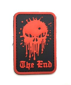 Punisher The End Tactical Morale PVC Patch Funny Airsoft Paintball (Red)