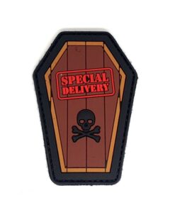 Special Delivery Coffin PVC Patch (Brown/Red) #106
