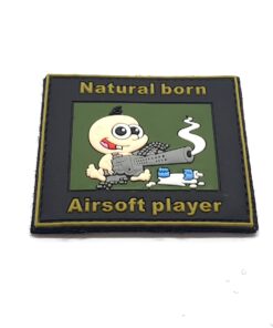 Natural Born Airsoft Player 3D PVC Patch Funny Airsoft Paintball #136
