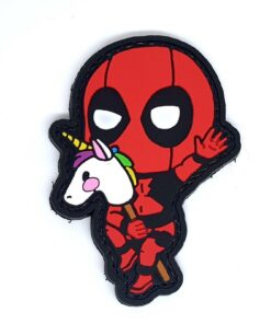 DEADPOOL RIDING UNICORN Funny Morale Patch