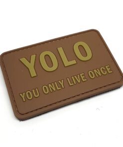 YOLO You Only Live Once PVC Patch (Brown) #061