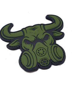 Gasmask Bull PVC Patch Green #038B