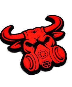 Gasmask Bull PVC Patch Red #038C