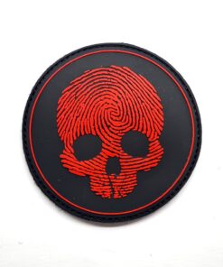 Skull Fingerprint Red PVC Patch #298