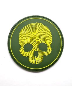 Skull Fingerprint Yellow PVC Patch #298