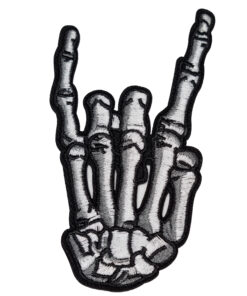 Rock on Skull Hand Embroidered Patch
