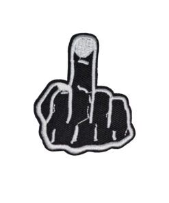 Skull Finger Embroidered Patch