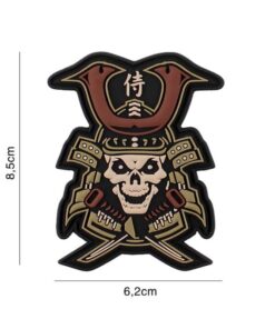 Samurai Skull Warrior PVC Patch Brown