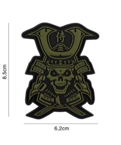 Samurai Skull Warrior PVC Patch Green