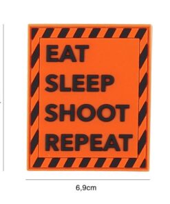 PVC Eat sleep shoot repeat orange Patch #2126