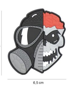 Patch PVC skull with brains and gasmask #8136