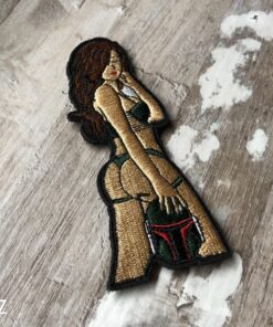 Sexy Girl Holding Boba Fett Mask Patch