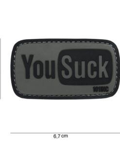 Patch 3D PVC You suck grey/black 049B