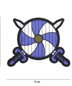 Viking Shield & Swords PVC Patch WHITE AND PURPLE #240D