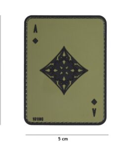 Patch 3D PVC ace of diamonds Green 007
