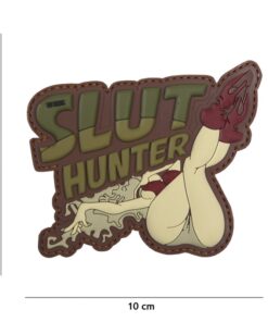 Slut Hunter Tactical Morale PVC Patch Funny Airsoft Paintball Green