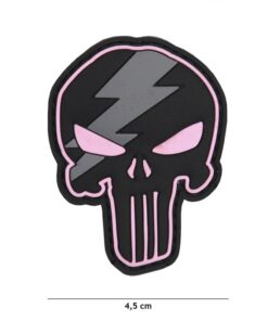 Punisher Skull Lightning Strike Pink PVC Patch #216