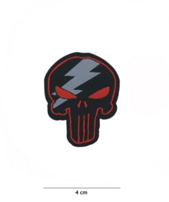 Punisher Skull Lightning Strike Red PVC Patch #216