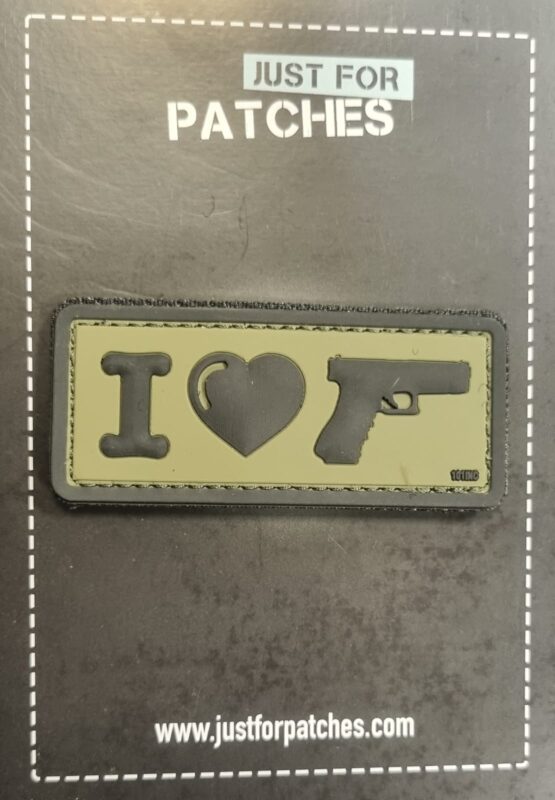 I Love Guns PVC Patch #142 Green